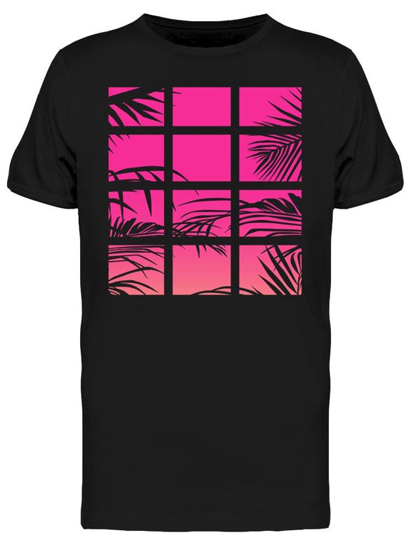 Mens Graphic Tee - Window With Pink Neon Light - Regular Fit 100% Cotton