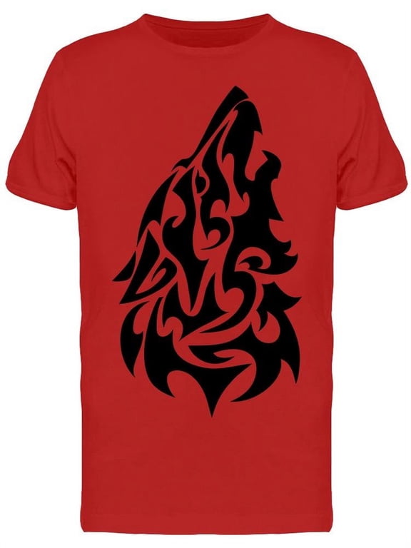Mens Graphic Tee - Wolf Head Tattoo - Regular Fit 100% Cotton