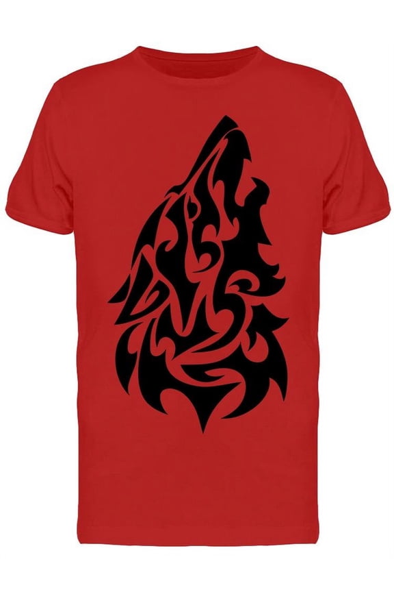 Mens Graphic Tee - Wolf Head Tattoo - Regular Fit 100% Cotton