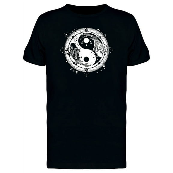 Smartprints Mens Graphic Tee - Yin & Yang Koi - Regular Fit 100% Cotton