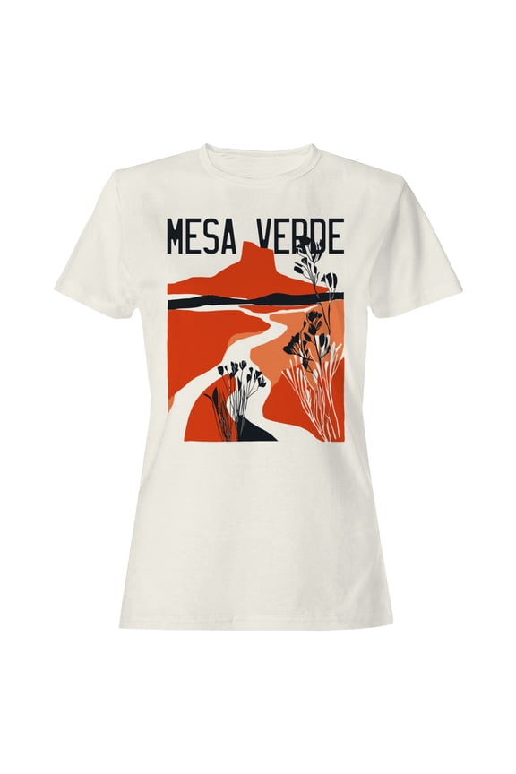 Mesa Verde Desert Landscape Women's T-Shirt Off White, Cotton, M