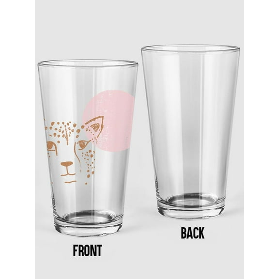 Smartprints Modern Art Leopard Print Pint Glass -Image by Shutterstock, 16 oz Transparent Glass