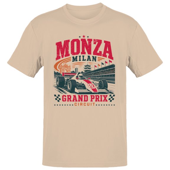 Smartprints Monza Milan Grand Prix Racing Men's T-Shirt Natural, Cotton, M