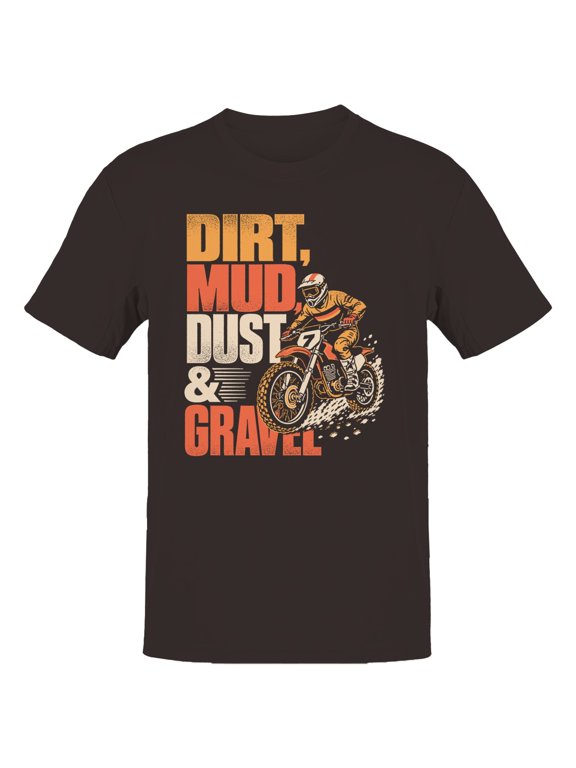 Motocross Rider - Dirt, Mud & Gravel Men's T-Shirt Dark Chocolate, Cotton, S
