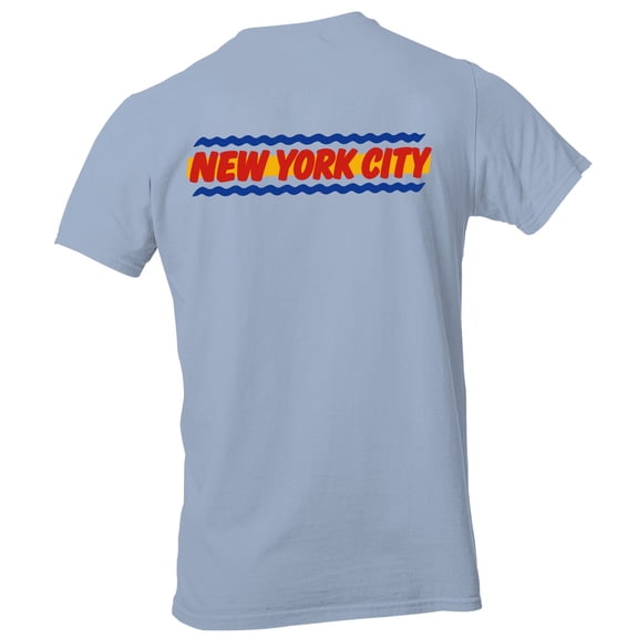 Smartprints New York City Retro Style Men's T-Shirt Light Blue, Cotton, L