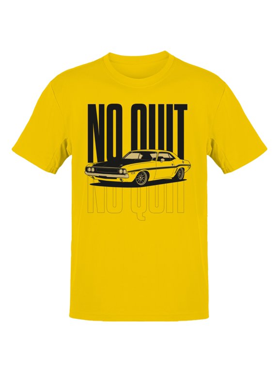 No Quit Muscle Car Illustration Men's T-Shirt Daisy, Cotton, M