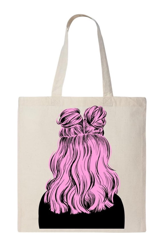 Pastel Pink Hair Tote Bag - Image by Shutterstock, One Size Cotton Canvas Tote Bag
