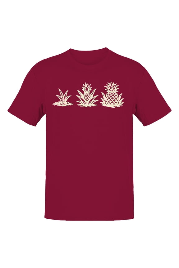 Pineapple Growth Vintage Illustration Men's T-Shirt Cardinal Red, Cotton, L