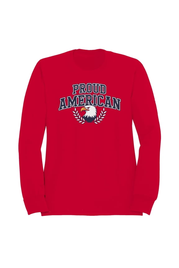 Proud American Bald Eagle Emblem Men's Sweatshirt, Red, L