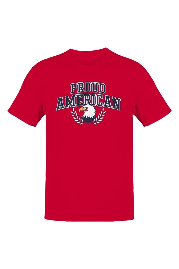 Proud American Bald Eagle Emblem Men's T-shirt, Red, L