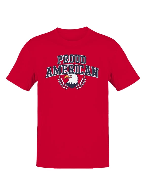 Proud American Bald Eagle Emblem Men's T-shirt, Red, S