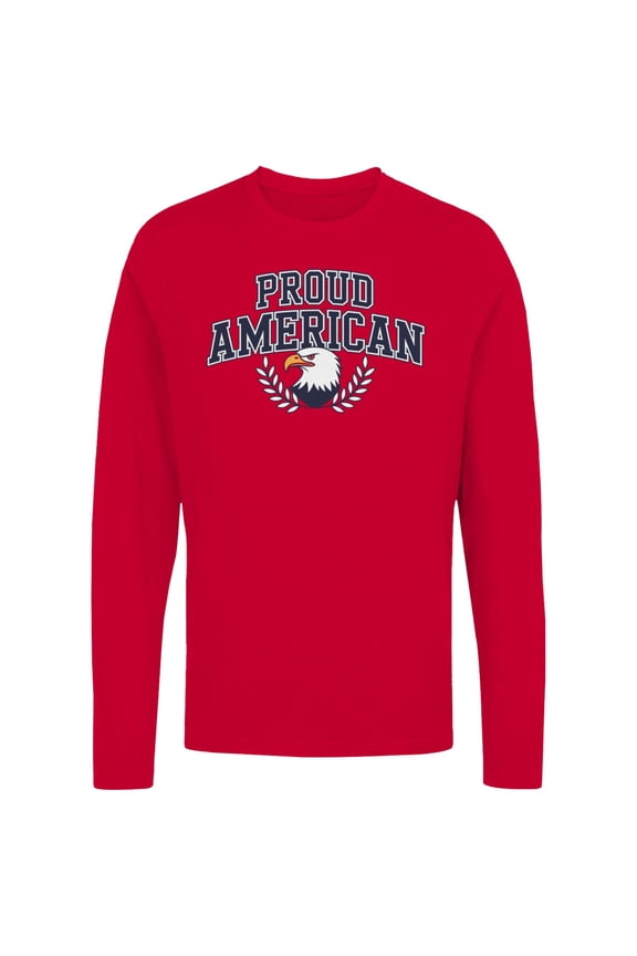Proud American Bald Eagle Emblem Women's Long Sleeve, Red, S