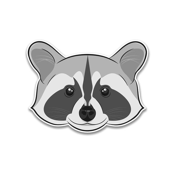 Smartprints Raccoon Face Sketch Sticker -Image by Shutterstock, Vinyl Sticker