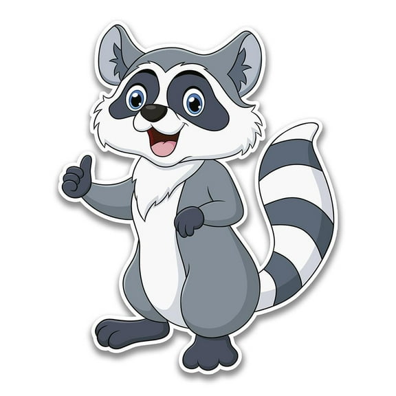 Smartprints Raccoon With Thumbs Up Sticker -Image by Shutterstock, Vinyl Sticker
