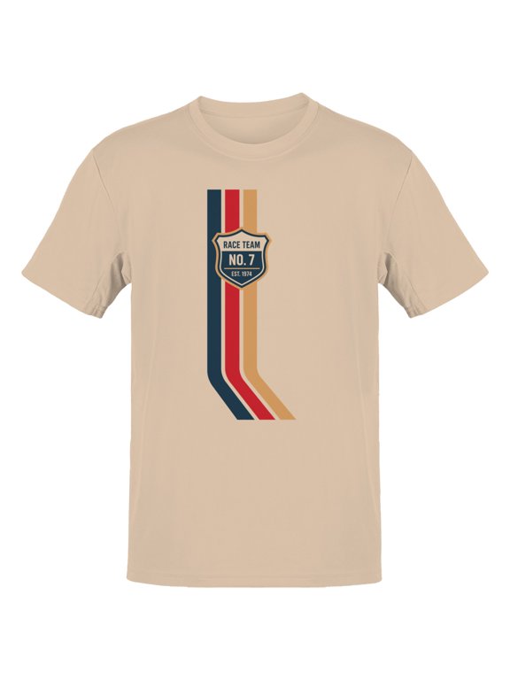 Race Team No. 7 Vintage Racing Badge T-Shirt Natural, Cotton, L