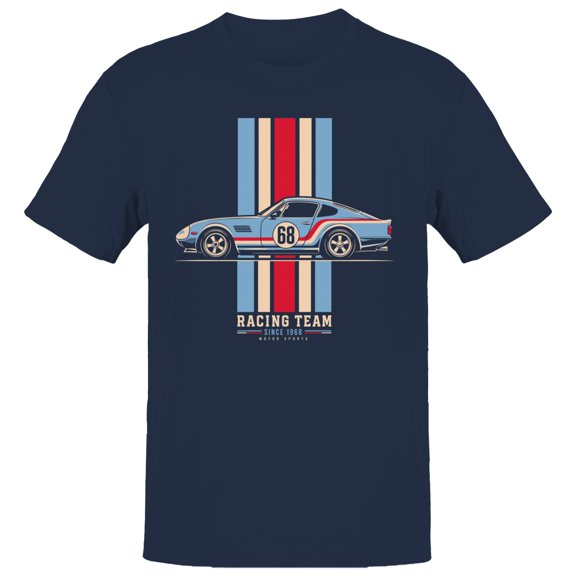 Smartprints Racing Team Since 1968 Classic Car Men's T-Shirt Navy, Cotton, L