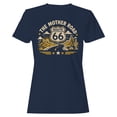 thumbnail image 1 of Smartprints Route 66 Vintage Travel Women's T-Shirt Navy, Cotton, 5XL, 1 of 4