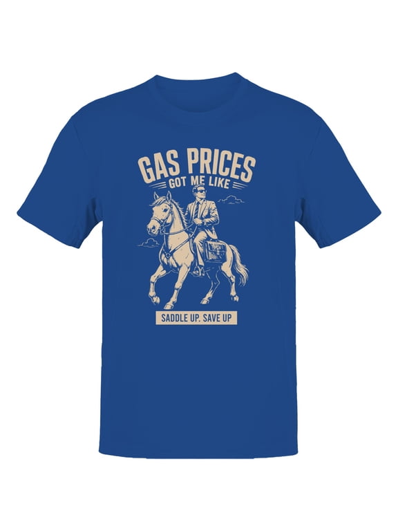 Saddle Up Save Up Men's T-Shirt Royal Blue, Cotton, XL