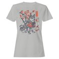 thumbnail image 1 of Smartprints Samurai Shiba Inu Sakura Blossoms Women's T-Shirt Ash, Cotton, S, 1 of 3