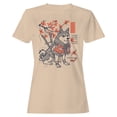thumbnail image 1 of Smartprints Samurai Shiba Inu Sakura Blossoms Women's T-Shirt Natural, Cotton, M, 1 of 3