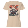 thumbnail image 1 of Smartprints Samurai Toad Under Cherry Blossoms Women's T-Shirt Natural, Cotton, 3XL, 1 of 3
