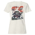 thumbnail image 1 of Smartprints Samurai Toad Under Cherry Blossoms Women's T-Shirt Off White, Cotton, S, 1 of 3