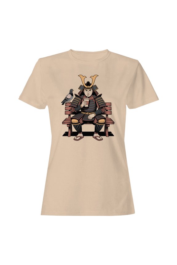 Samurai with Pigeon Women's T-Shirt Natural, Cotton, S