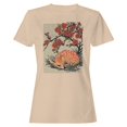 thumbnail image 1 of Smartprints Sleeping Fawn Under Cherry Blossoms Women's T-Shirt Natural, Cotton, 2XL, 1 of 3