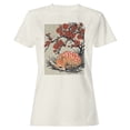 thumbnail image 1 of Smartprints Sleeping Fawn Under Cherry Blossoms Women's T-Shirt Off White, Cotton, S, 1 of 3