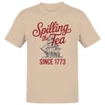 thumbnail image 1 of Smartprints Spilling the Tea Since 1773 Design Men's T-shirt, Natural, S, 1 of 3