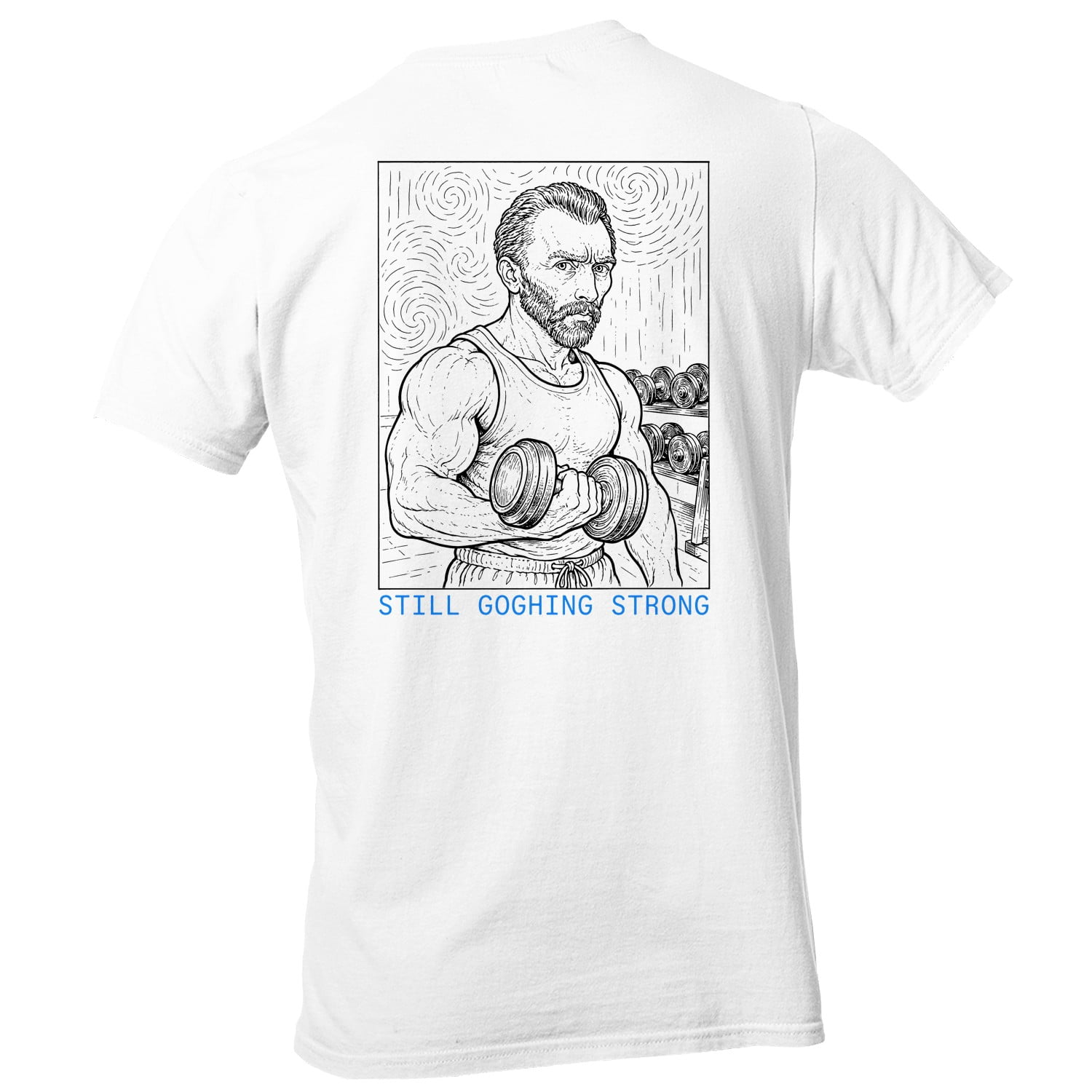 Smartprints Still Gogh’Ing Strong Motivational Men's T-Shirt White ...