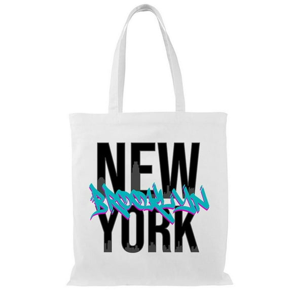 Smartprints Street Style Brooklyn Paint Tote Bag - Image by Shutterstock, One Size Cotton Canvas Tote Bag