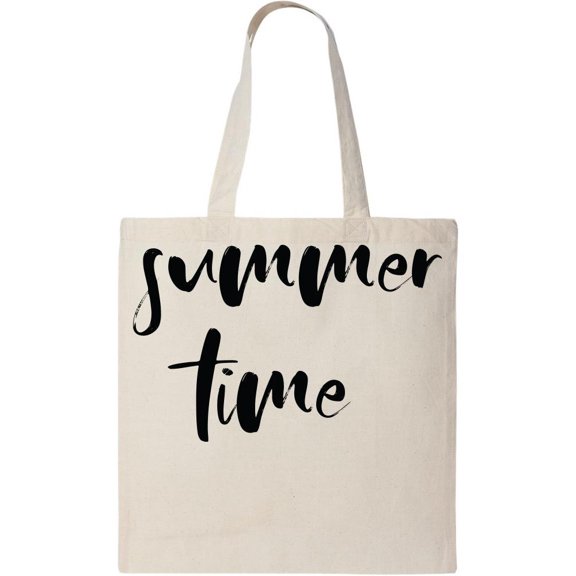 Smartprints Summer Time Phrase Tote Bag - Image by Shutterstock, One Size Cotton Canvas Tote Bag