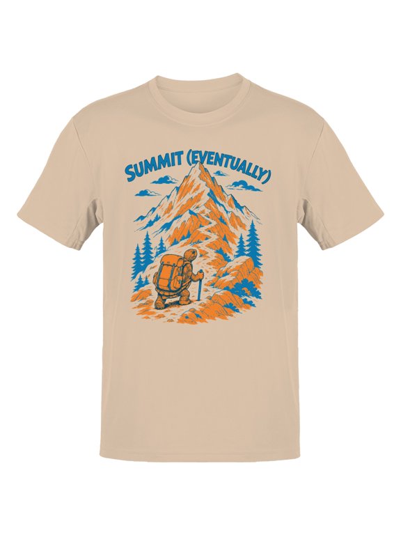 Summit Eventually Hiking Turtle Mountain Men's T-Shirt Natural, Cotton, XL