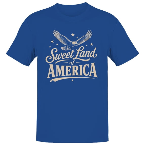 Smartprints Sweet Land of America Eagle Men's T-Shirt Royal Blue, Cotton, S