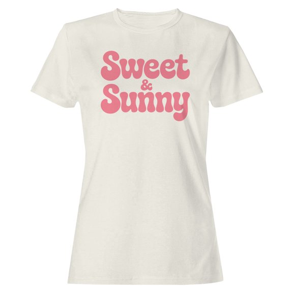 Smartprints Sweet & Sunny Retro Typography Women's T-Shirt Off White, Cotton, S