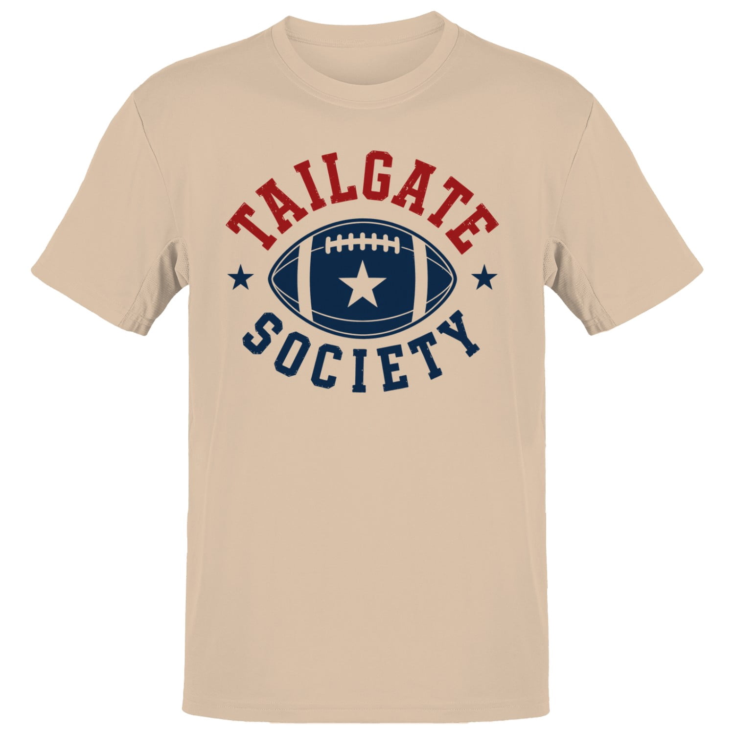 Smartprints Tailgate Society Men's Football Emblem T-Shirt Natural ...