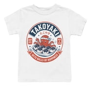 Smartprints Takoyaki Octo Balls Japan Youths T-Shirt White, Cotton, XS
