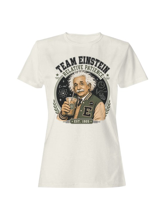 Team Einstein Est. 1905 Women's T-Shirt Off White, Cotton, S