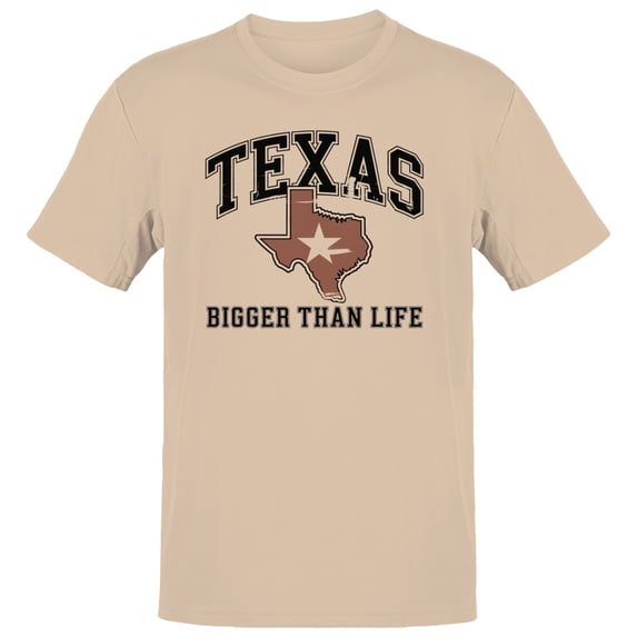Smartprints Texas Bigger Than Life Men's T-Shirt Natural, Cotton, S