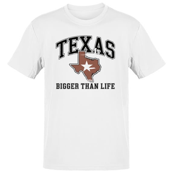 Smartprints Texas Bigger Than Life Men's T-Shirt White, Cotton, M