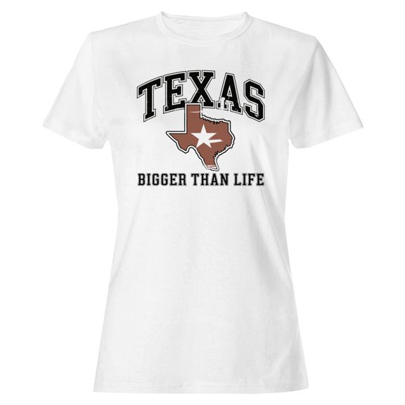 Smartprints Texas Bigger Than Life Women's T-Shirt White, Cotton, 3XL