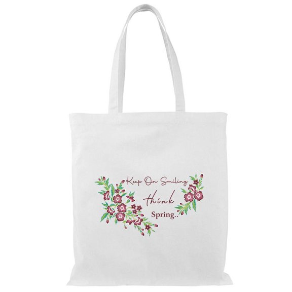 Smartprints Think Spring Tote Bag - Image by Shutterstock, One Size Cotton Canvas Tote Bag