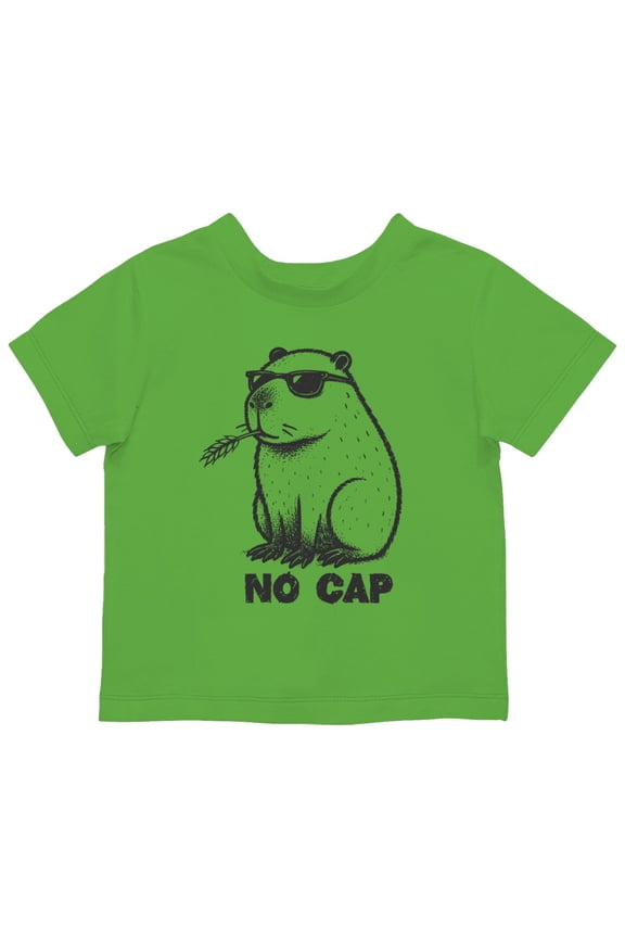 Toddler's - No Cap Sunglasses Animal Meme T-Shirt Apple, Cotton, 3T