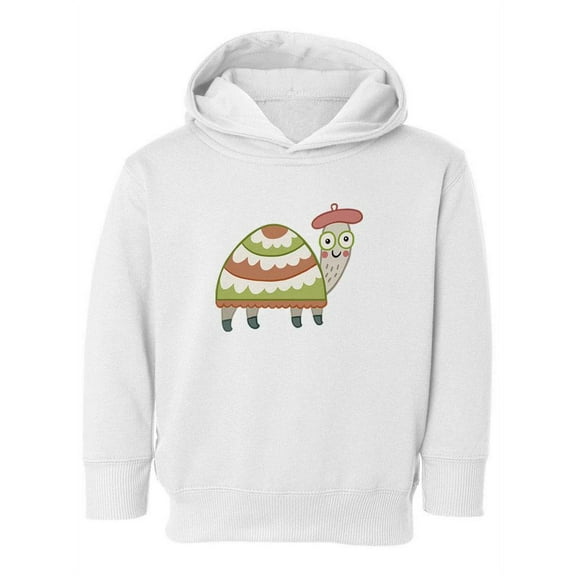 Smartprints Toddlers Graphic Hoodie - Turtle With A Hat - Casual Fit Cotton Blend