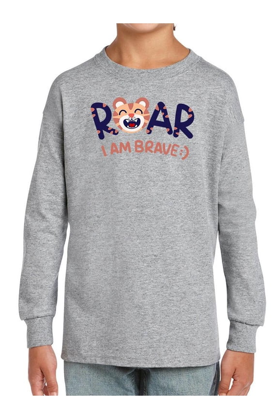 Toddlers Graphic Tee - Roar Little Brave Tiger - Regular Fit 100% Cotton