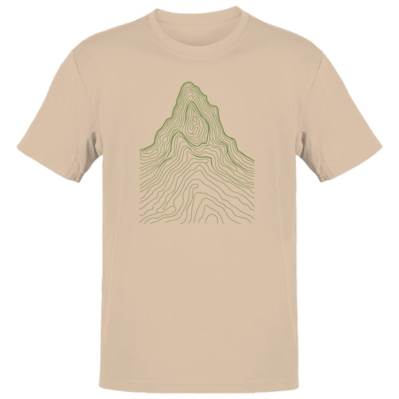 Smartprints Topo Mountain Line Art Men's T-Shirt Natural, Cotton, S