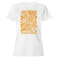 thumbnail image 1 of Smartprints Tropical Energy Pineapple Floral Women's T-Shirt White, Cotton, L, 1 of 4