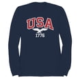 thumbnail image 1 of Smartprints USA 1776 Eagle Patriotic Men's Sweatshirt, Navy, S, 1 of 3