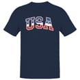 thumbnail image 1 of Smartprints USA Red White Blue Patriotic Graphic Men's T-shirt, Navy, S, 1 of 3